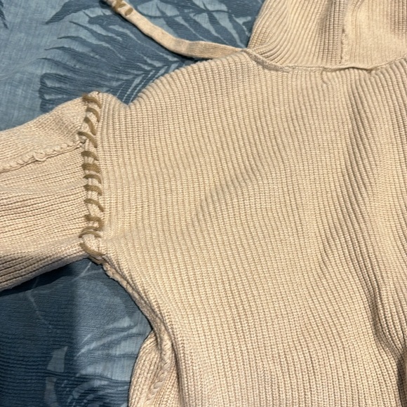 Vintage Havana cropped cream sweater with tan stitching - Picture 4 of 4